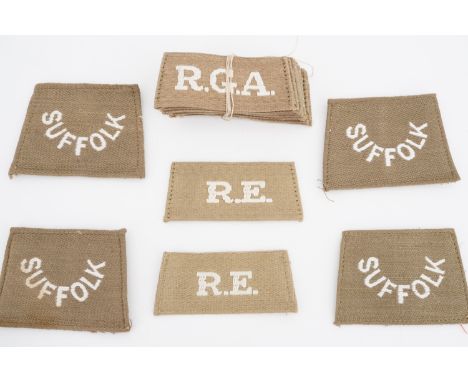 A quantity of Great War British Army cloth shoulder titles