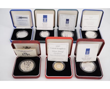 Seven various Royal Mint proof silver coins