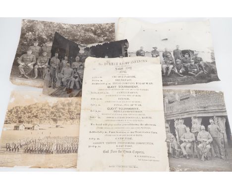 Boer War and pre-First World War Durham Light Infantry photographs and a related document