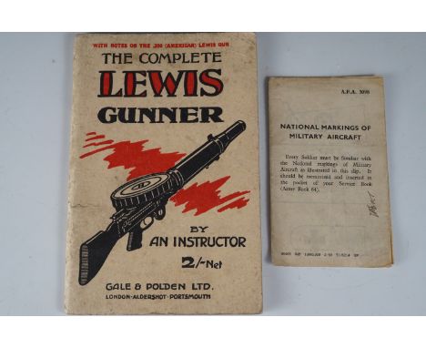 A 1942 Lewis machine gun manual together with a 1940 British Army aircraft national markings pamphlet