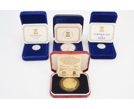 Four Pobjoy Mint silver proof commemorative coins