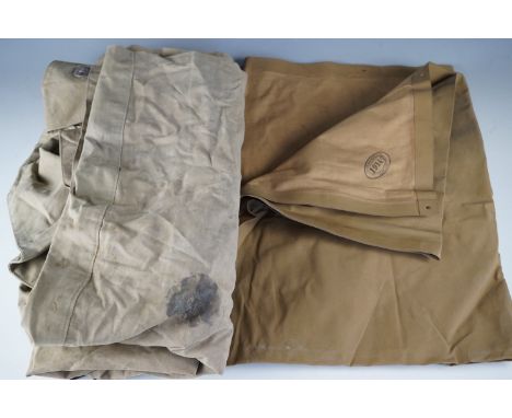 A British army type waterproof cape and a groundsheet