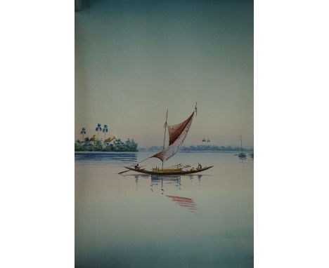 L M Ghose Four 1930s South Asian views, water colour, un-framed