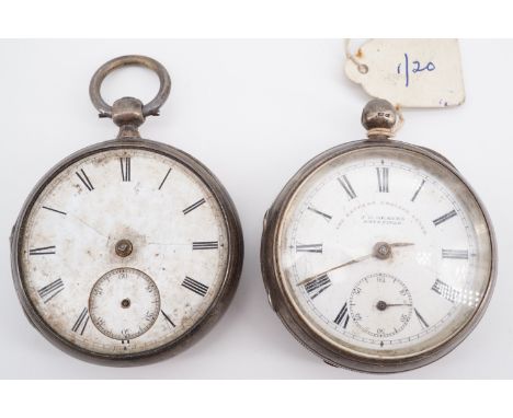 A Victorian silver Express English Lever pocket watch by J G Graves of Sheffield together with one other silver pocket watch
