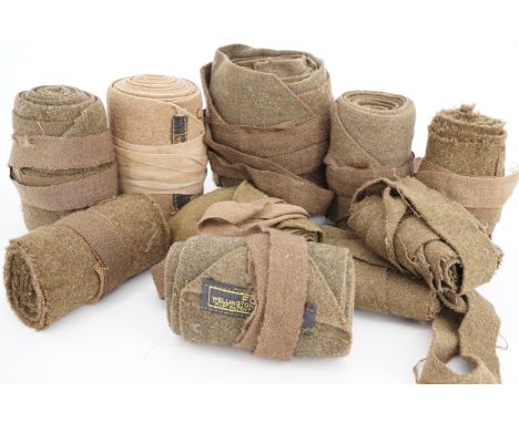 A pair of Great War British army officer's Fox's puttees and sundry others