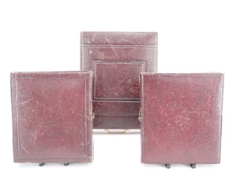 A Victorian tinted Deguerreotype portrait of a lady together with two other cased Cartes de Visite type portraits