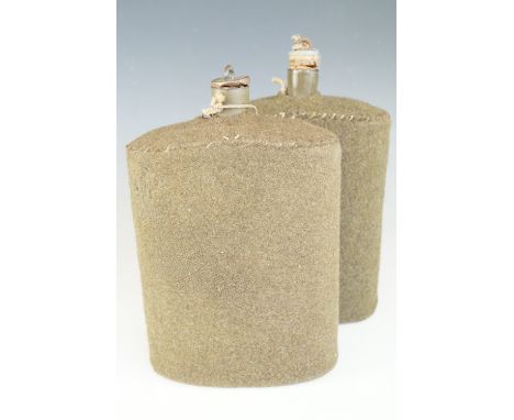 Two Second World War British army water bottles