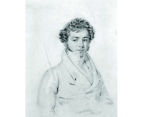Charles G… Dillon (act.1810-1844) British. Portrait of a Man, Pencil, Signed and Dated 1824, Unframed, 6.5" x 5".