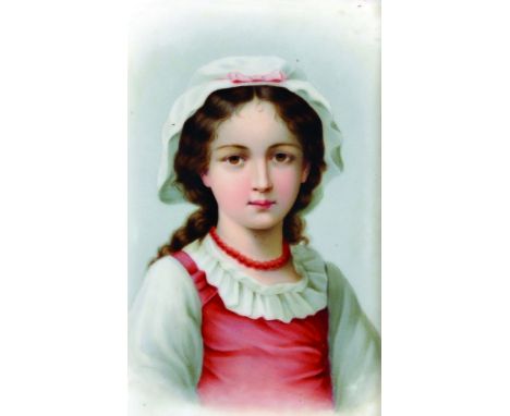 19th - 20th Century Continental School. Head of a Girl, Ceramic, 5.5" x 3.5".