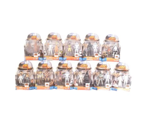 Star Wars - a collection of x11 2014 Hasbro made Star Wars 3.75" scale MOC carded double-pack action figure sets. Comprising: