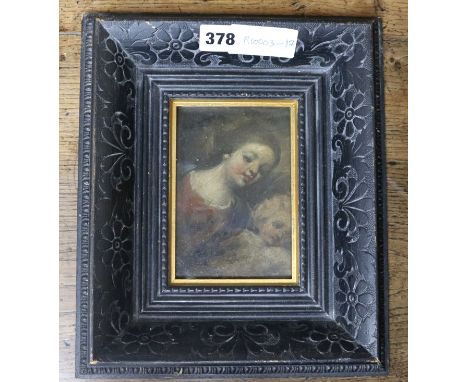 A. Bishop, oil on card, Old Master study, inscribed verso 13 x 9cm.
