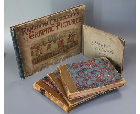 Caldecott, Randolph - Sixteen picture books, bound in 3 vols, including:- The House that Jack BuiltJohn GilpinThe Babes in th
