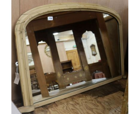 A Victorian pine overmantel mirror W.112cm