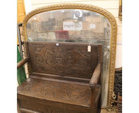 A Victorian giltwood and gesso overmantel mirror H.146cm