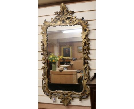A 19th century carved giltwood wall mirror H.106cm