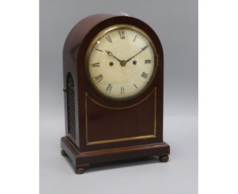 A 19th century mahogany twin fusee bracket clock height 35cm