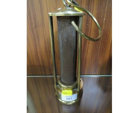 A BRASS MINERS LAMP 