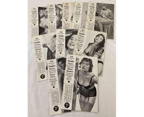 10 vintage 1950's black &amp; white Art Advertiser and Studio News, adult erotic magazine. Originally marketed as The Glamour