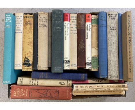 A box of assorted vintage maritime related books. To include: Browns Pocket-Book for Yachtsmen, Coastal &amp; Deep sea naviga