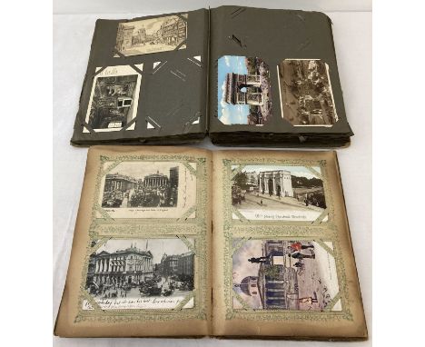 2 vintage postcard albums containing a quantity of assorted vintage cards.  