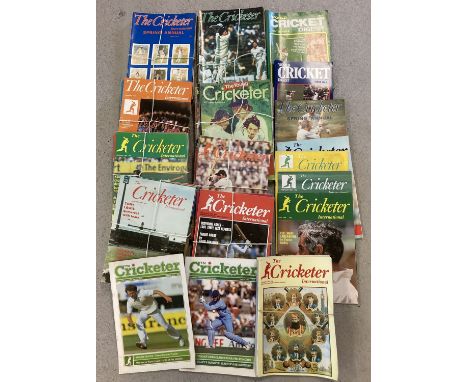 A quantity of 84 assorted vintage cricket magazines dating from 1977 to 1987. Mostly "The Cricketer International" magazine. 