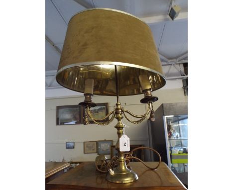 A Brass Twin Branch Table Lamp.