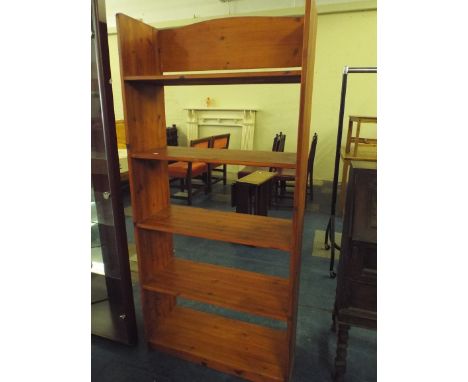 A Pine Five Shelf Open Bookcase.