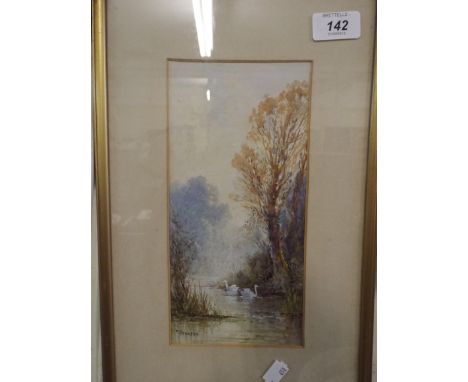 Two Framed Water Colours and A Lithograph. 
