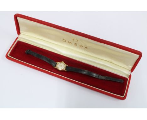 Lady's vintage Omega Watch Company wrist watch, with original box,  (a/f  glass and one hand missing) 