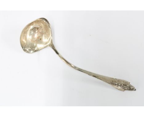 Georg Jensen silver sauce ladle, bearing import marks for London 1926 