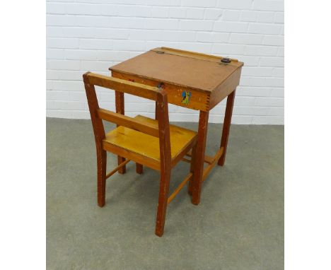 Vintage Tri-Ang child's desk and chair. 63 x 52 x 44cm. (2 