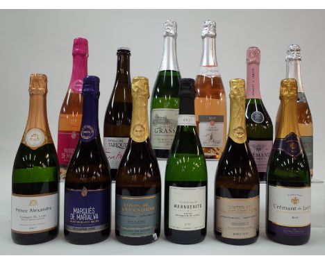 12 BOTTLES FRENCH AND PORTUGUESE SPARKLING WINEPrince Alexandre Crémant De Loire; Adega Cooperativa de Cantanhede Marquês de 