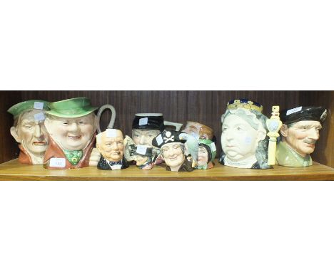 A collection of Royal Doulton and Beswick character jugs, including 'Monty', (10).