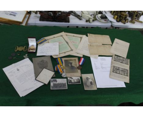 WWI casualty group of medals awarded to two brothers - William Shells and Herbert Shells (the only people with that surname t