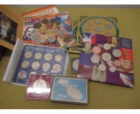 Royal Mint coin Collections; Geo VI Collection, Libra Soldus Denarius, 1999 Last Coins of The 20th Century, 2002 UK Brilliant