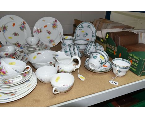 TEA WARES AND TILES, comprising SPODE 'DARLINGTON' PATTERN TEA WARE, Y6569 comprising one tea plate, milk jug, sugar bowl, se