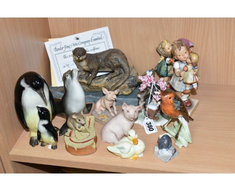 A GROUP OF NAMED CERAMICS, comprising a Goebel 'Kinderland' figure GF98, 'Telling Her Secret' 1948 (crazing to the base), 'Ki