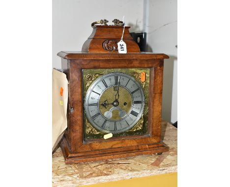 ROBERT CAWLEY OF CHESTER LATE 18TH/EARLY 19TH CENTURY  BRACKET CLOCK, a brass dial and silver chapter ring with Roman numeral