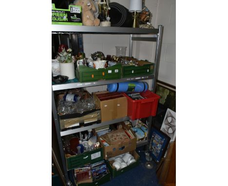 TWELVE BOXES AND LOOSE MISCELLANEOUS SUNDRIES, the proceeds of which will go to our local charity, to include framed prints, 