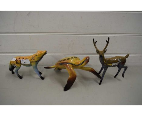 CONTEMPORARY MODEL DEER AND WOLF