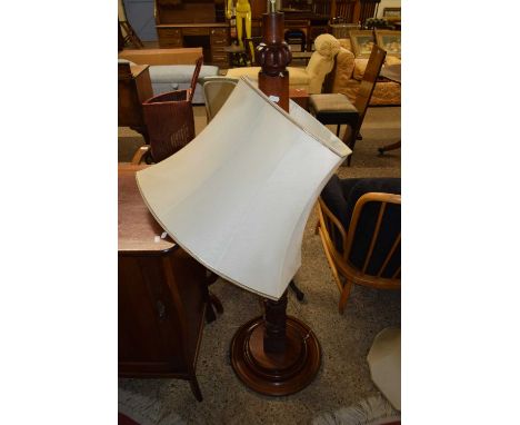 HARDWOOD STANDARD LAMP WITH SHADE