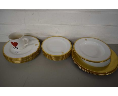 QUANTITY OF COPELAND SPODE GILT RIMMED TABLE WARES