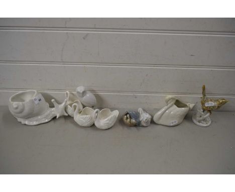 COLLECTION OF VARIOUS MODEL BIRDS AND ANIMALS TO INCLUDE A LLADRO MODEL OF A DUCK FAMILY