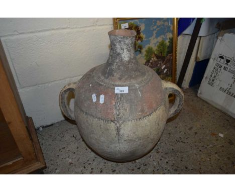 LARGE CERAMIC TWO-HANDLED AMPHORA TYPE WATER CARRIER