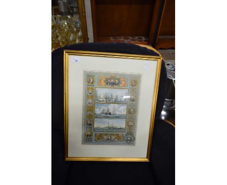 VINTAGE COLOURED PRINT - NAVAL INTEREST, F/G