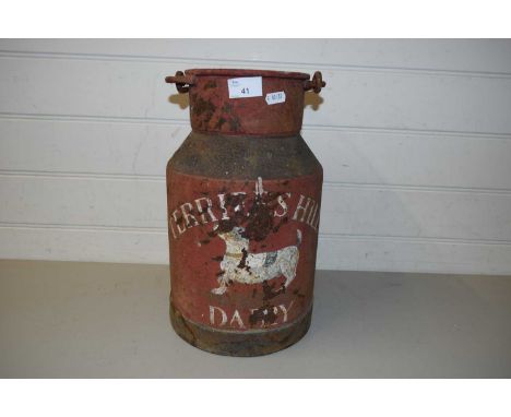 VINTAGE IRON MILK CHURCH MARKED 'TERRIERS HILL DAIRY'