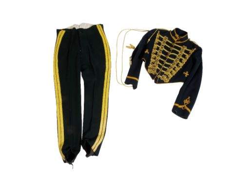HUSSARS TUNIC AND TROUSERS dated 1914 to J Thurlby - Sherwood rangers - later commissioned Jack Thurlby was a pre-war regular