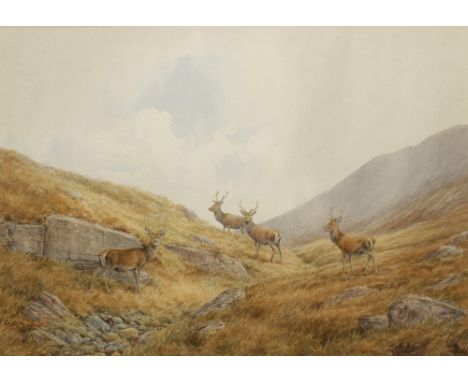 •VINCENT R. BALFOUR BROWNE (1880-1963) 'HE REWARDS OUR CAUTION' monogrammed and dated 1937 lower right, watercolour 25cm x 34