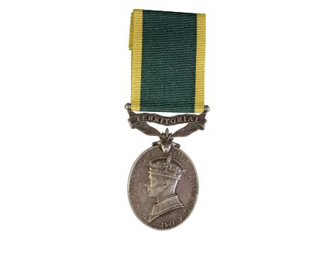 GEORGE VI TERRITORIAL EFFICIENCY MEDAL to 6013233 Pte R J Coates Seaforth Condition = VF