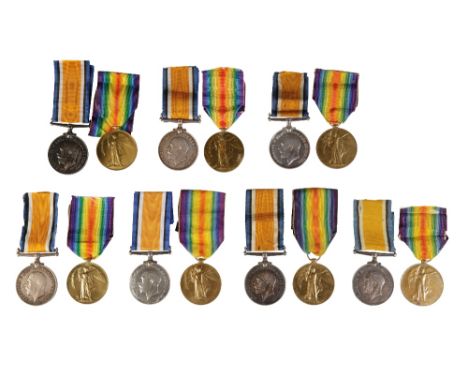 SEVEN GREAT WAR MEDAL PAIRS BWM &amp; Victory pairs to: 21259 Pte A W F Wallond E Surr R (East Surrey) Condition = EF 37978 P